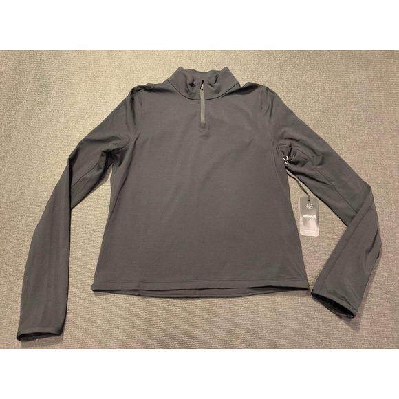 New AllBirds Natural Run Mid Layer‎ Long Sleeve Quarter Zip Black Women's Small - Picture 1 of 8